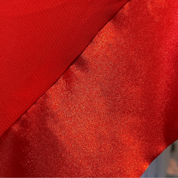 Red One Shoulder Sheer Drape Top - Picture 14 of 17